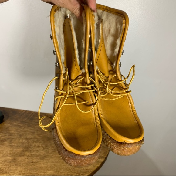 Vintage 70s moccasin mukluks warm winter  boots - Picture 7 of 12